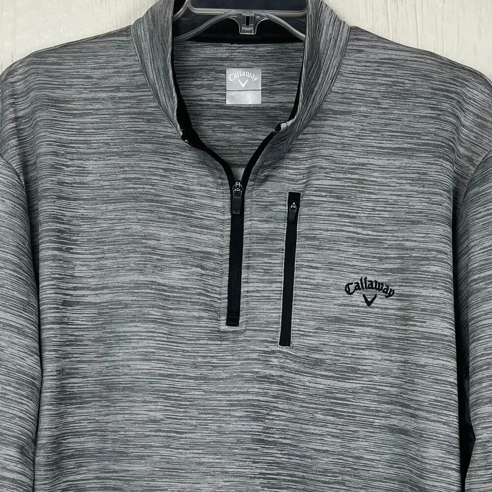 Callaway Fleece pullover men’s XXL long sleeve quarter zip, front zip pocket - Picture 3 of 6
